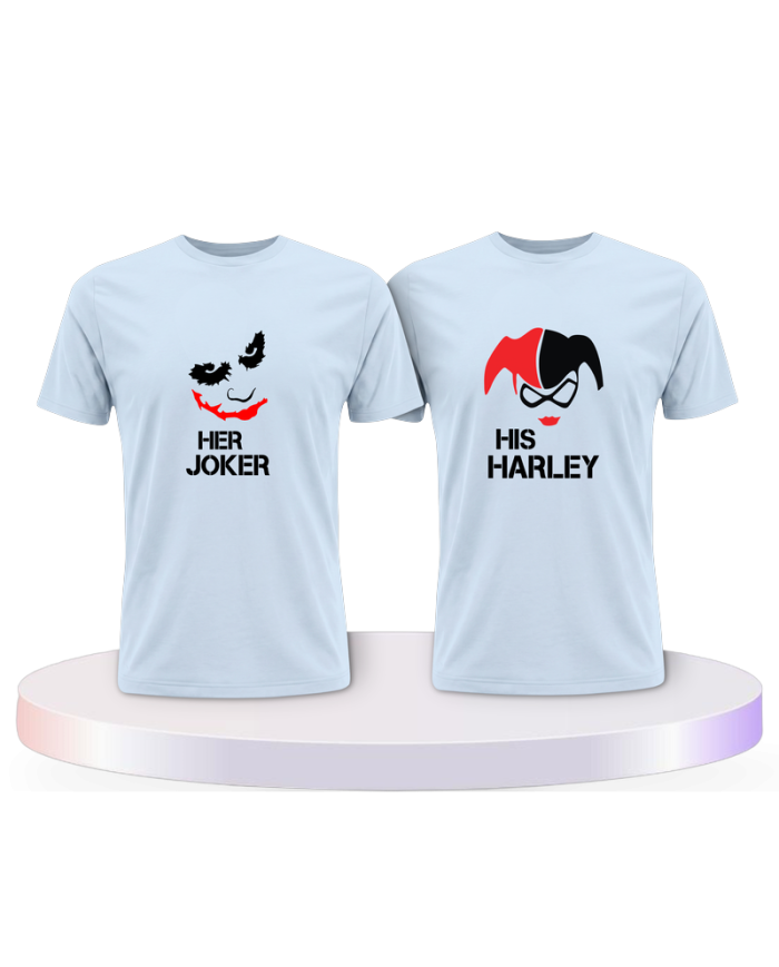 Her Joker und His Harley Pärchen T-Shirts | Paarpulli
