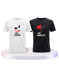 Her Joker und His Harley Pärchen T-Shirts | Paarpulli