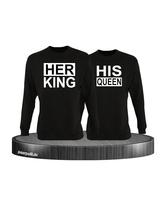 Her King His Queen Partnerlook Sweatshirts in schwarz