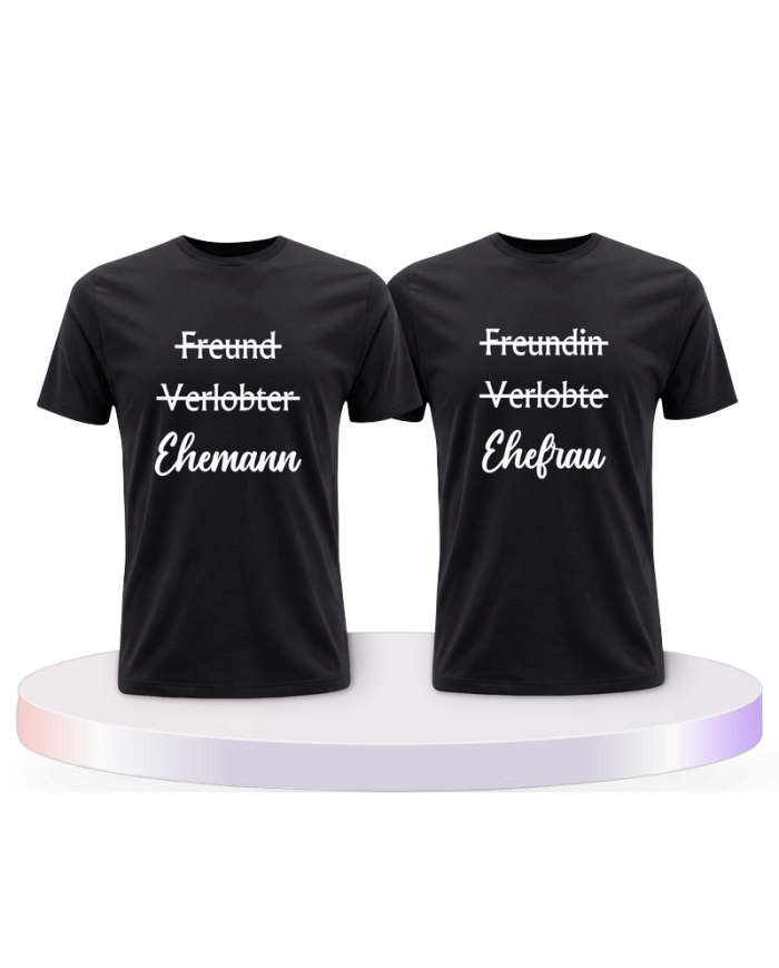 Ehemann und Ehefrau Pärchen T-Shirts | Paarpulli