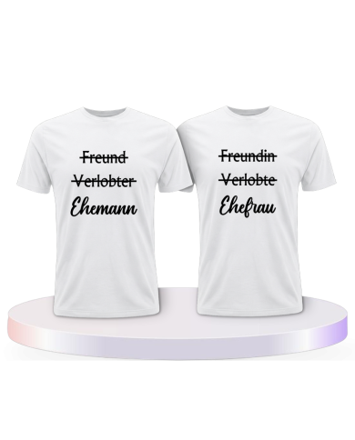 Ehemann und Ehefrau Pärchen T-Shirts | Paarpulli