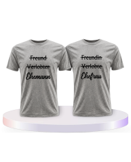 Ehemann und Ehefrau Pärchen T-Shirts | Paarpulli