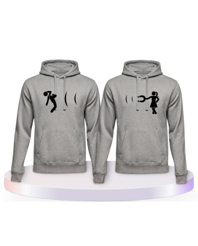 Partnerlook Hoodies mit Ich magnetisiere dich | Paarpulli