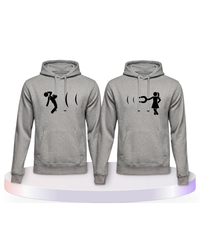 Partnerlook Hoodies mit Ich magnetisiere dich | Paarpulli