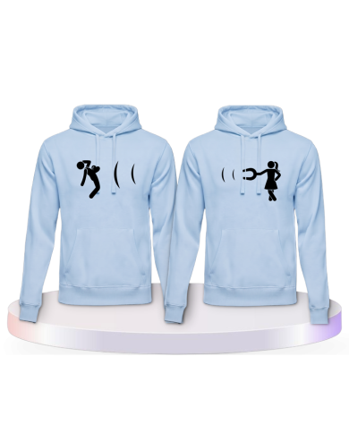 Partnerlook Hoodies mit Ich magnetisiere dich | Paarpulli