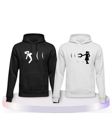 Partnerlook Hoodies mit Ich magnetisiere dich | Paarpulli