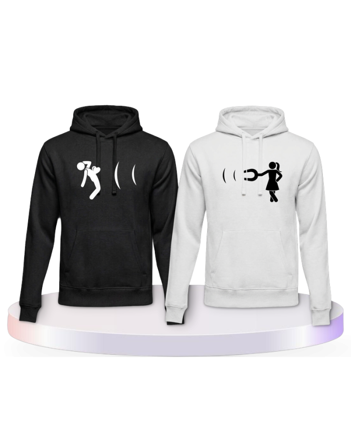 Partnerlook Hoodies mit Ich magnetisiere dich | Paarpulli