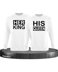 Her King His Queen Partnerlook Sweatshirts in weiß