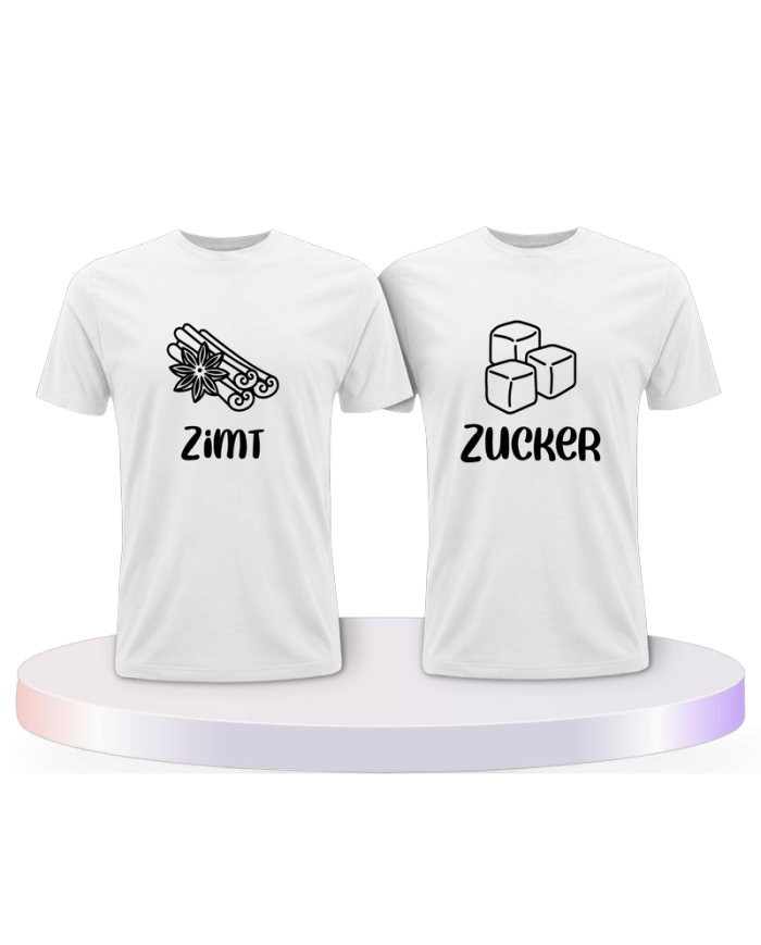 Partnerlook T-Shirts mit Zimt und Zucker | Paarpulli