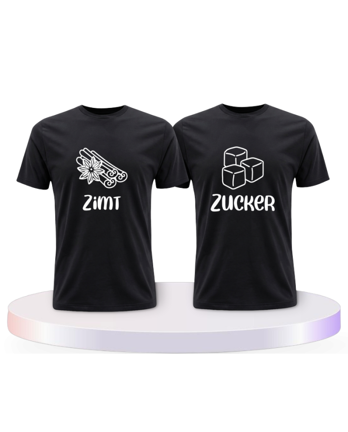 Partnerlook T-Shirts mit Zimt und Zucker | Paarpulli