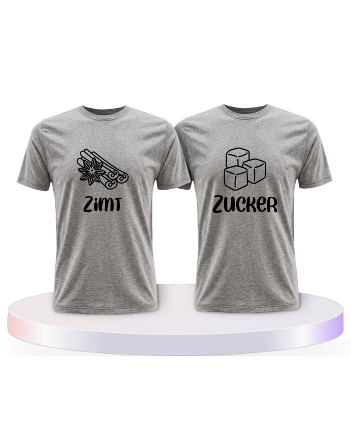 Partnerlook T-Shirts mit Zimt und Zucker | Paarpulli
