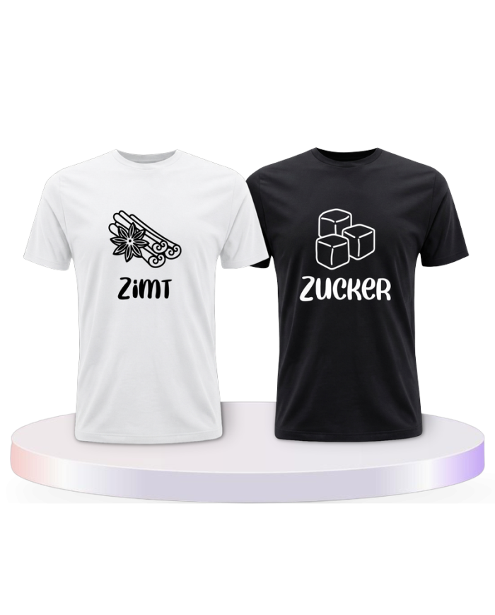 Partnerlook T-Shirts mit Zimt und Zucker | Paarpulli