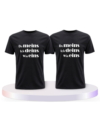 Partnerlook T-Shirts mit Du meins Ich deins und Wir eins | Paarpulli