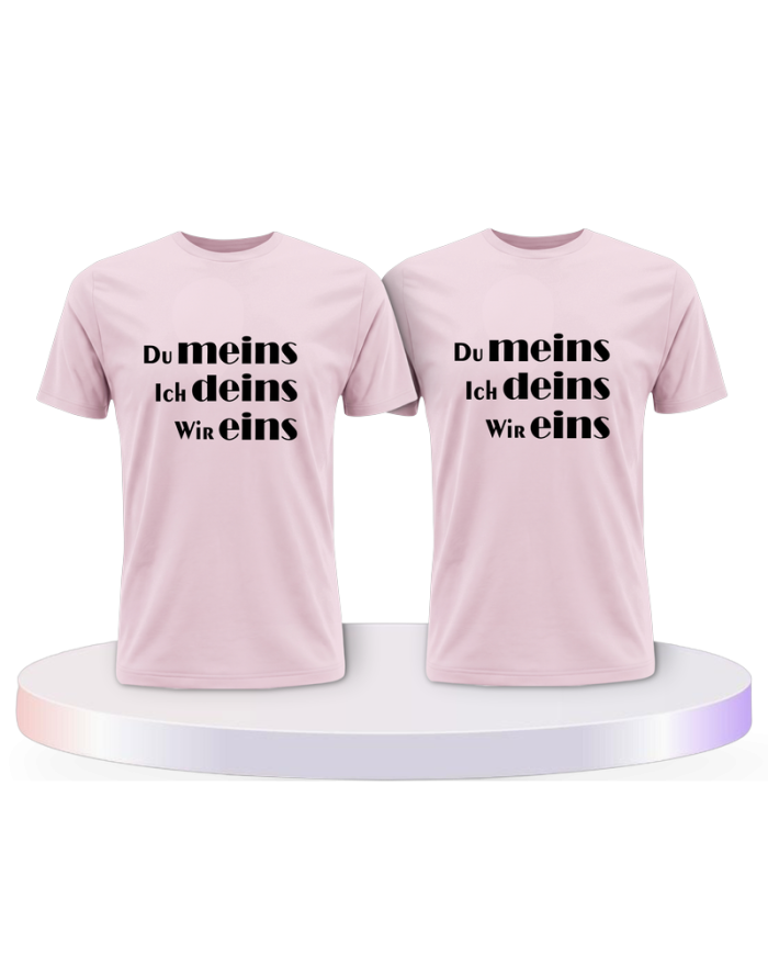 Partnerlook T-Shirts mit Du meins Ich deins und Wir eins | Paarpulli