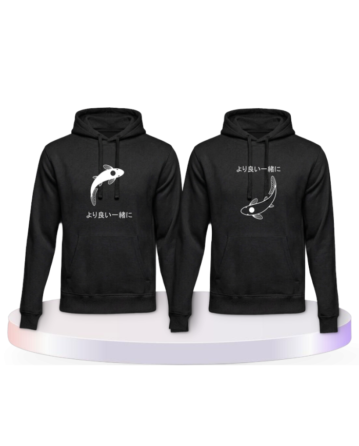 Besser zusammen mit Koi Pärchen Hoodies | Paarpulli