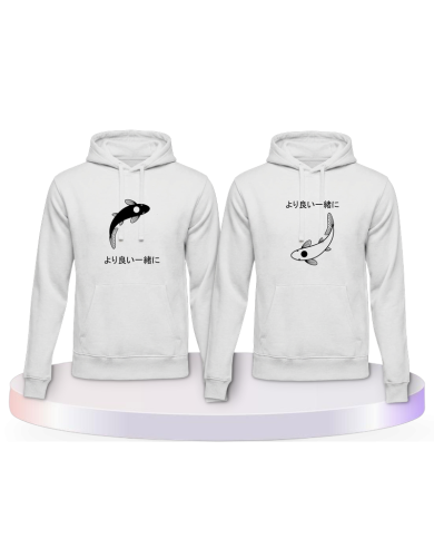 Besser zusammen mit Koi Pärchen Hoodies | Paarpulli