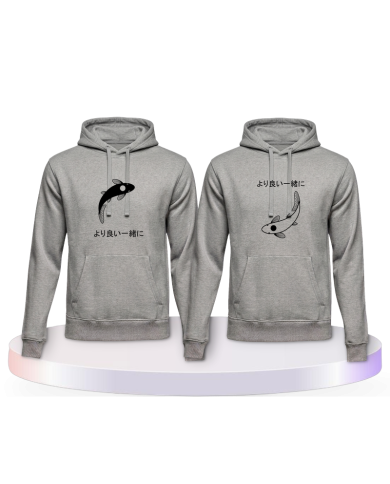 Besser zusammen mit Koi Pärchen Hoodies | Paarpulli