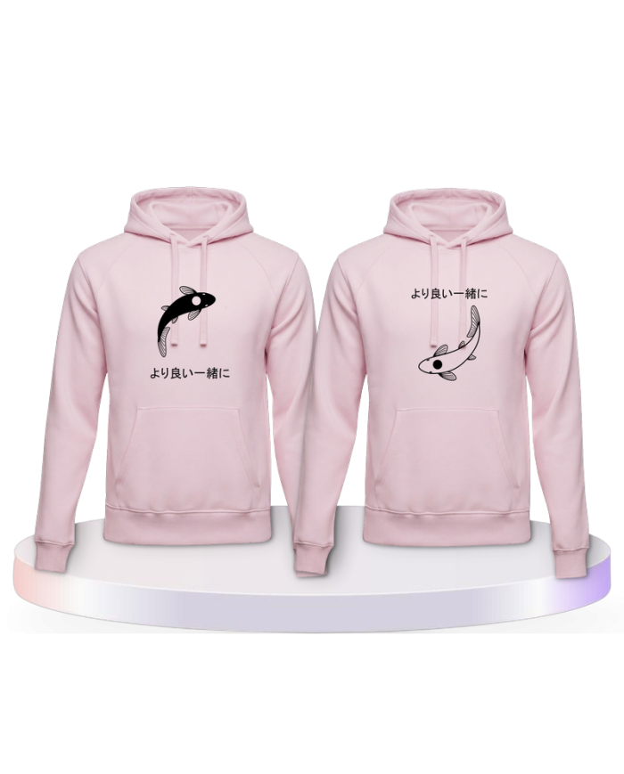 Besser zusammen mit Koi Pärchen Hoodies | Paarpulli