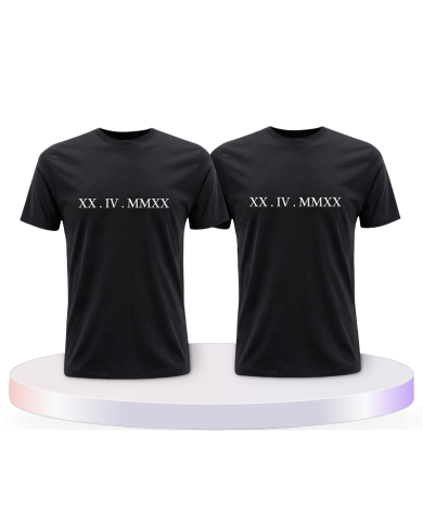 Römisch Wunschdatum Couple T-Shirts kaufen | Paarpulli