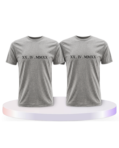 Römisch Wunschdatum Couple T-Shirts kaufen | Paarpulli
