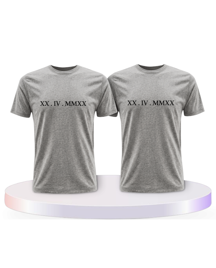 Römisch Wunschdatum Couple T-Shirts kaufen | Paarpulli