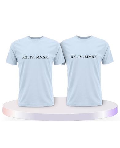 Römisch Wunschdatum Couple T-Shirts kaufen | Paarpulli