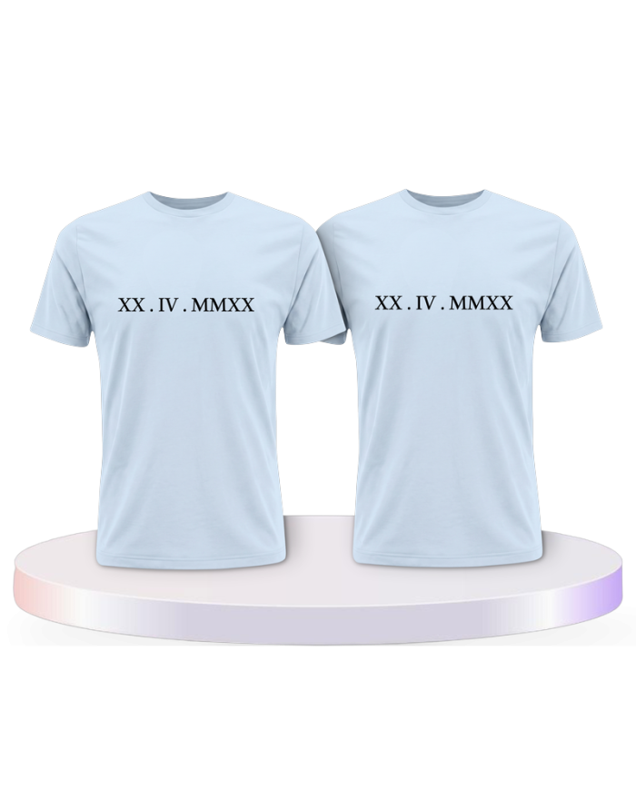 Römisch Wunschdatum Couple T-Shirts kaufen | Paarpulli
