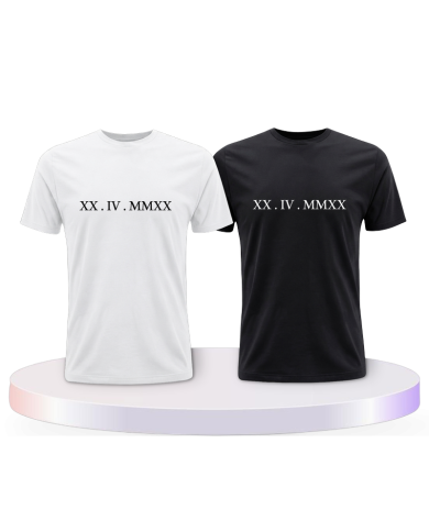 Römisch Wunschdatum Couple T-Shirts kaufen | Paarpulli