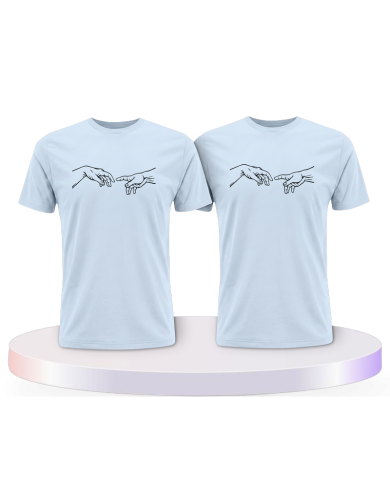Michelangelo Die Erschaffung Adams Pärchen T-Shirts | Paarpulli
