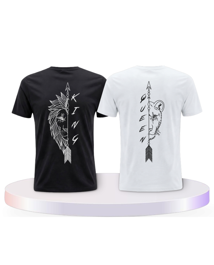 Gemeinsamer Look: Lion King und Lion Queen T-Shirts | Paarpulli