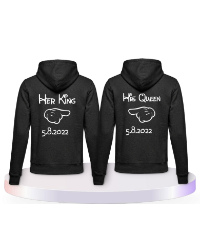 Her King & His Queen Comic Design mit Wunschdatum Partner | Paarpulli