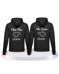Her King & His Queen Comic Design mit Wunschdatum Partner | Paarpulli