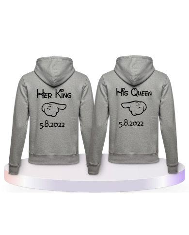 Her King & His Queen Comic Design mit Wunschdatum Partner | Paarpulli