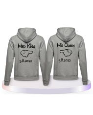 Her King & His Queen Comic Design mit Wunschdatum Partner | Paarpulli