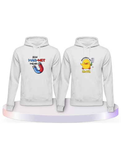 Ich mag net mehr Psychisch am Ente Pärchen Hoodies | Paarpulli
