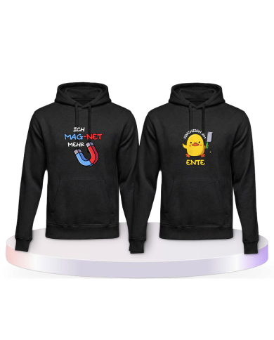 Ich mag net mehr Psychisch am Ente Pärchen Hoodies | Paarpulli