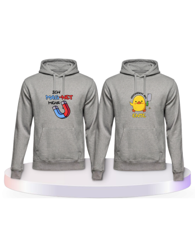 Ich mag net mehr Psychisch am Ente Pärchen Hoodies | Paarpulli