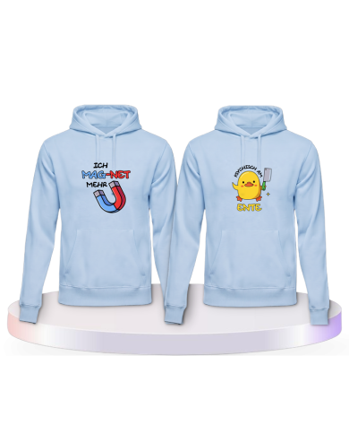 Ich mag net mehr Psychisch am Ente Pärchen Hoodies | Paarpulli
