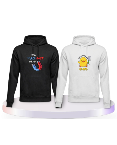 Ich mag net mehr Psychisch am Ente Pärchen Hoodies | Paarpulli