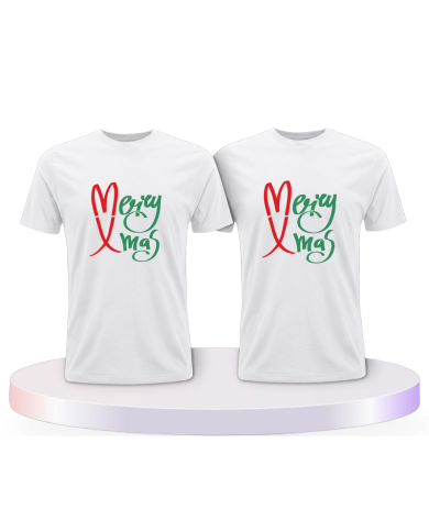 Merry X Mas Christmas Couple T-Shirts kaufen | Paarpulli