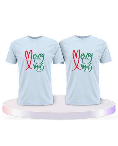 Merry X Mas Christmas Couple T-Shirts kaufen | Paarpulli