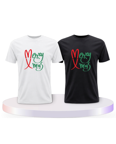 Merry X Mas Christmas Couple T-Shirts kaufen | Paarpulli