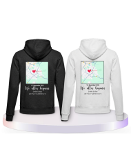 Partnerlook Hoodies mit Wo alles begann persönliche Karte | Paarpulli