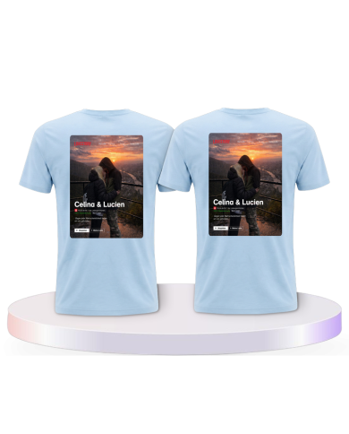 Lovestory Personal Cover Pärchen T-Shirts mit Herz | Paarpulli