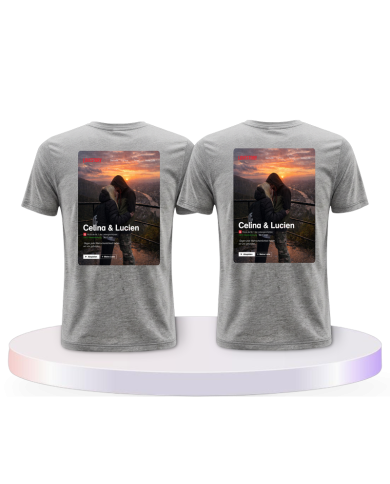 Lovestory Personal Cover Pärchen T-Shirts mit Herz | Paarpulli
