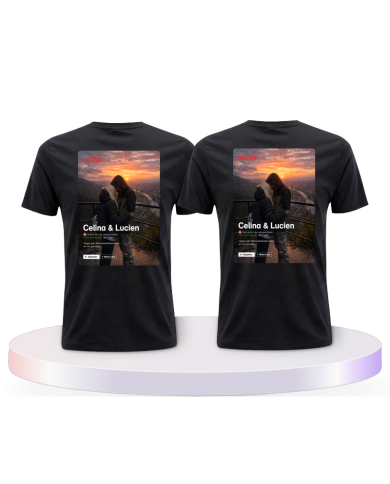 Lovestory Personal Cover Pärchen T-Shirts mit Herz | Paarpulli