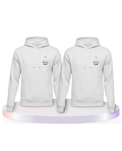 Partnerlook Hoodies mit Together Forever Händchen | Paarpulli
