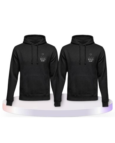 Partnerlook Hoodies mit Together Forever Händchen | Paarpulli
