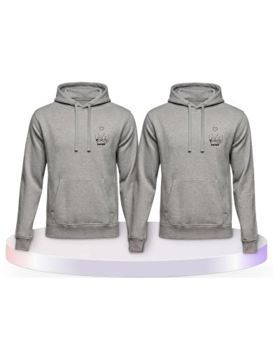 Partnerlook Hoodies mit Together Forever Händchen | Paarpulli