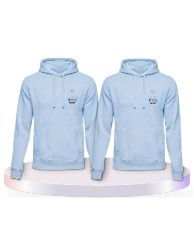 Partnerlook Hoodies mit Together Forever Händchen | Paarpulli